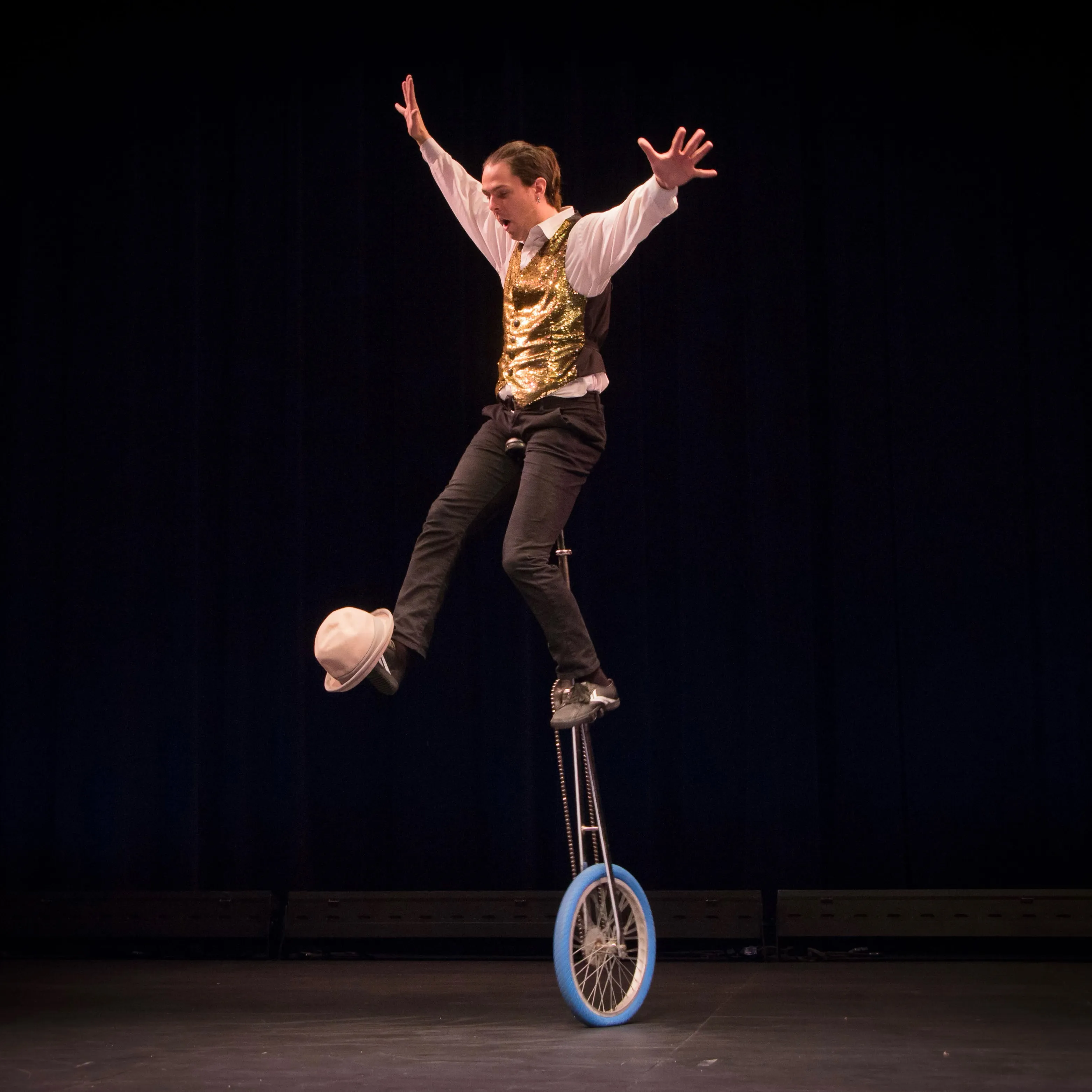 Performer entertaining a crowd