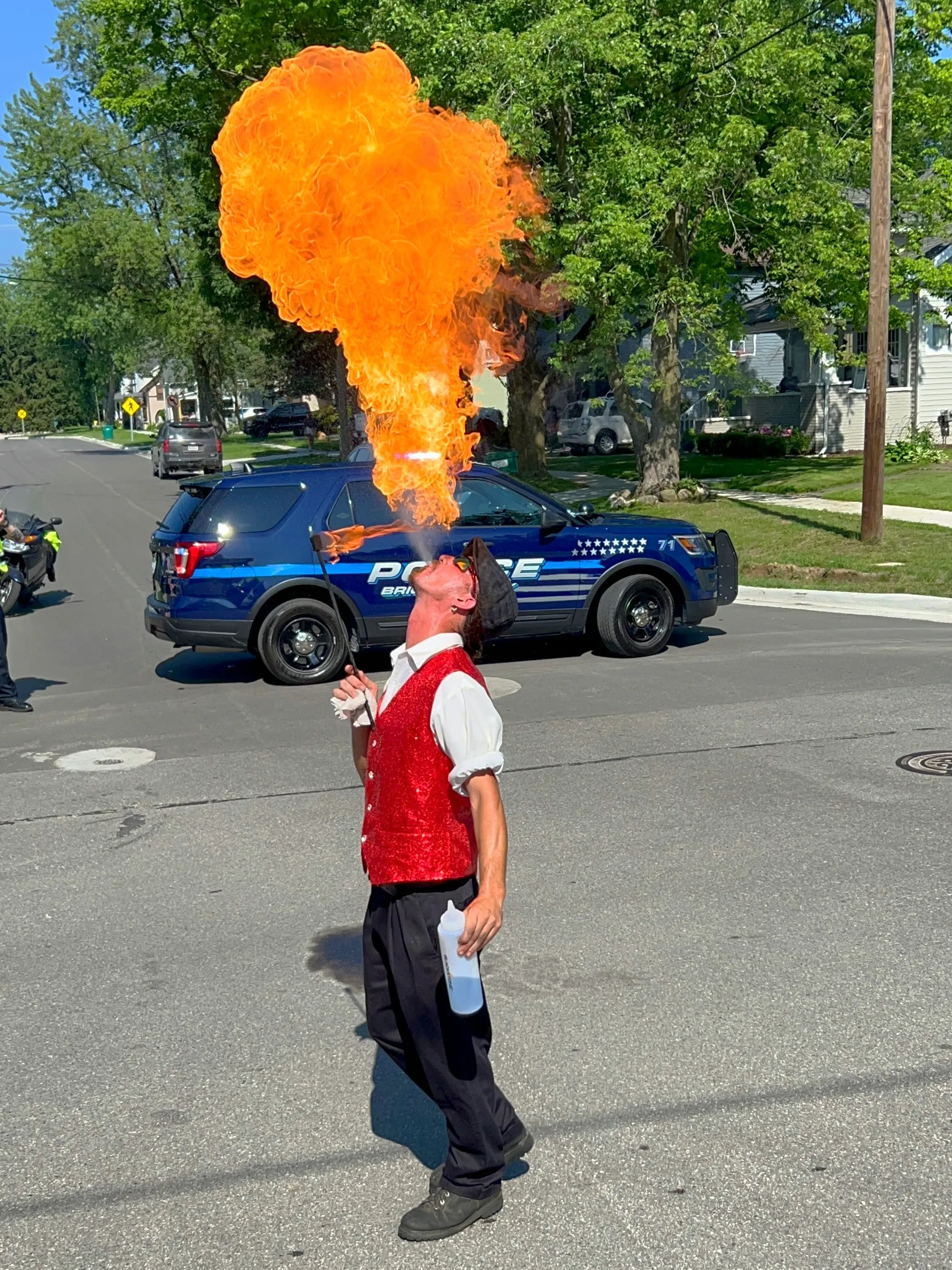 Performer entertaining a crowd