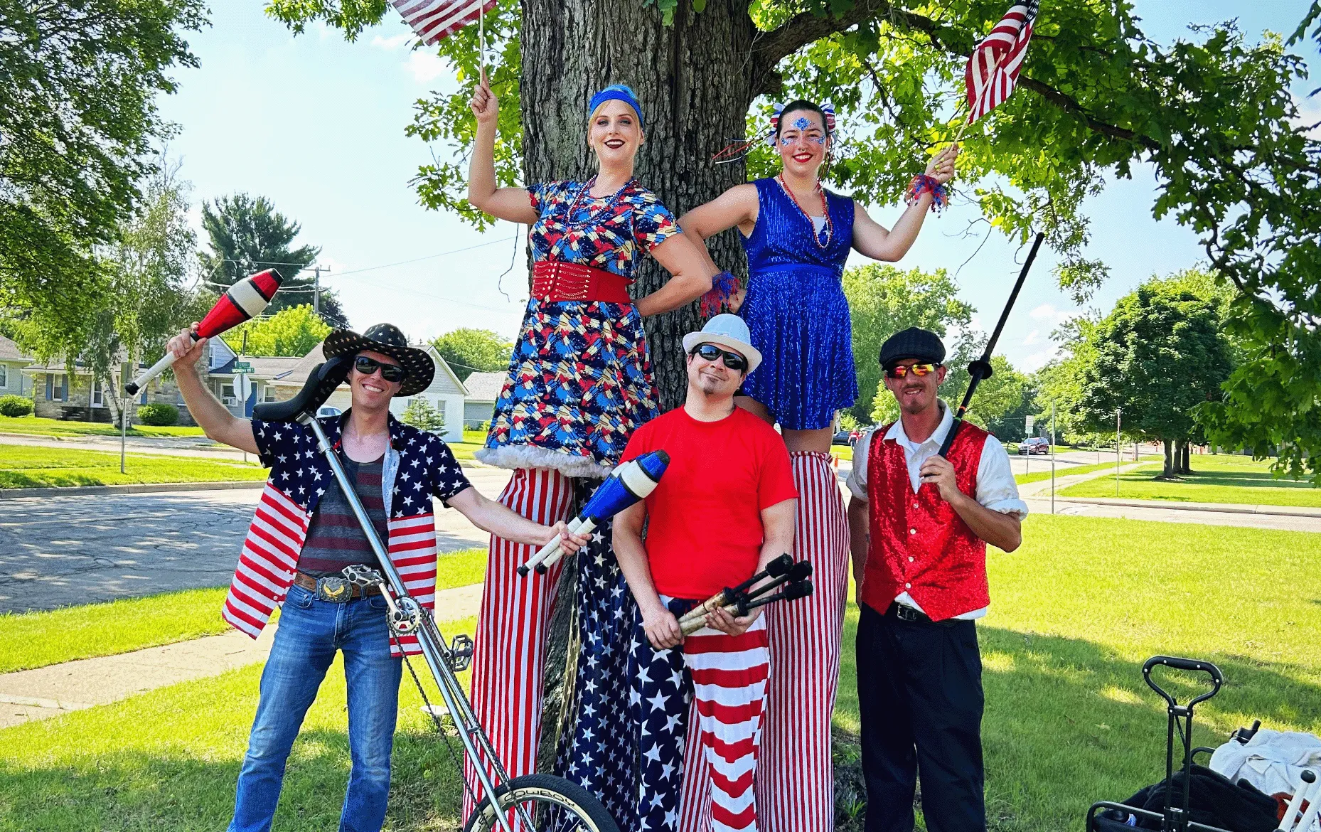 Group of performers outdoors