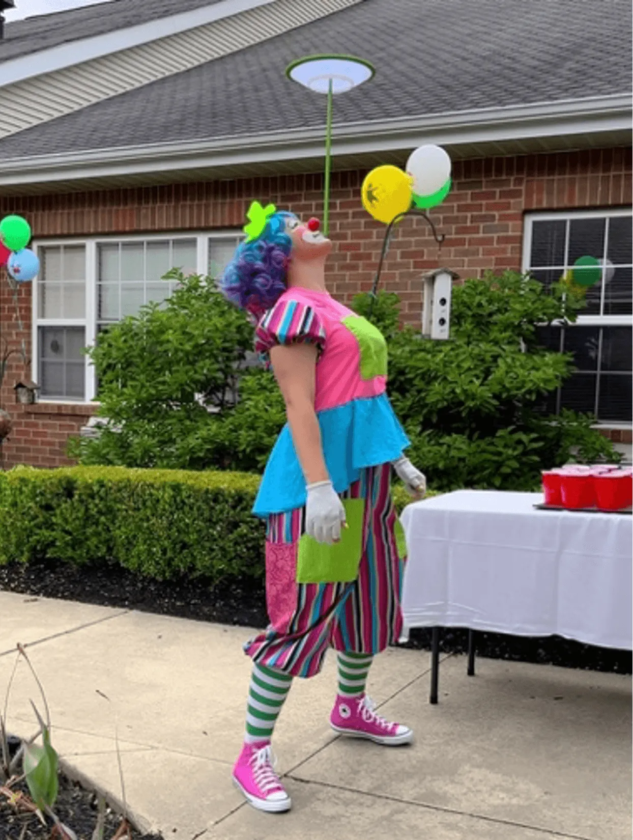 Performer entertaining a crowd