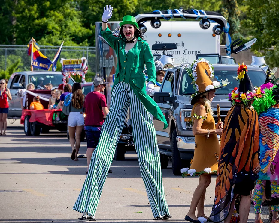 Performer entertaining a crowd