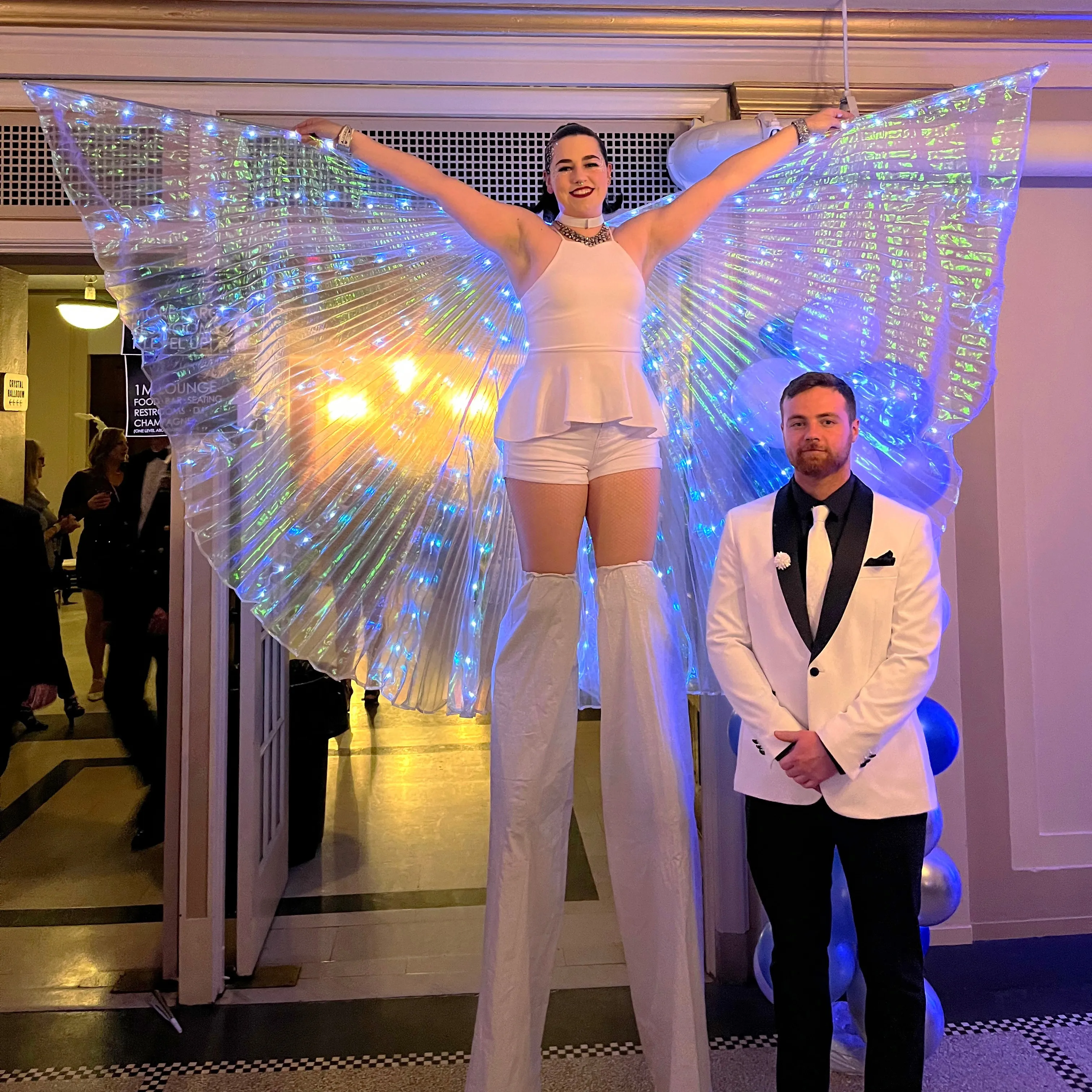 Performer entertaining a crowd