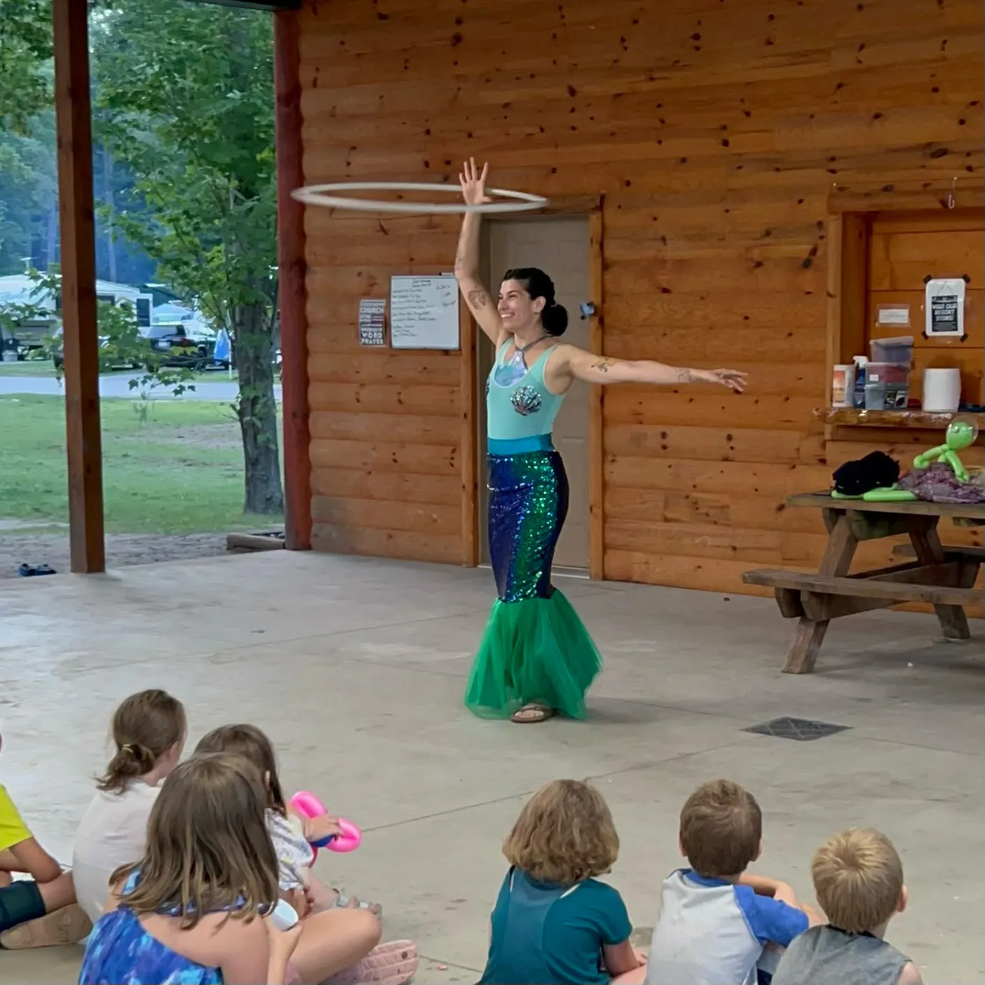 Performer entertaining a crowd